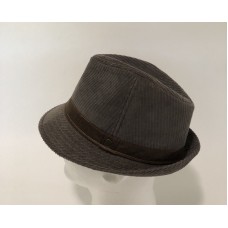 Stetson Gray Corduroy Cotton Fedora Hombre’s Size Medium Hat  eb-60271583